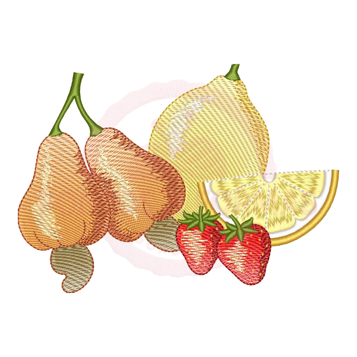 Matriz de Bordado Frutas Delícias Frutadas - Pontos Leves